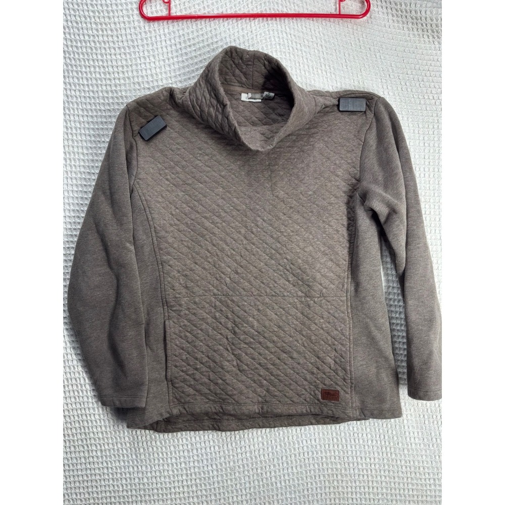 Gorpcore Womens LL Bean Quilted Funnel Neck Pullover M Brown